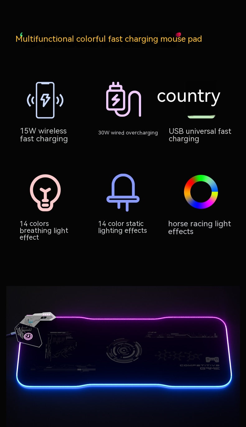 RGB Wireless Charging Desk Mat – Vixio, view 6 of 10