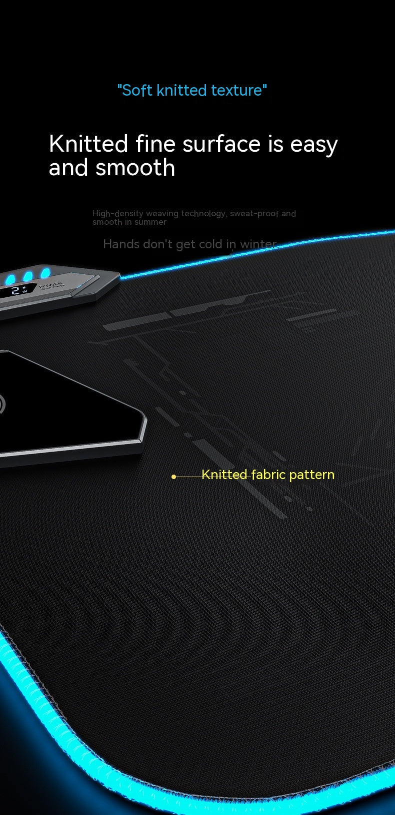 RGB Wireless Charging Desk Mat – Vixio, view 3 of 10