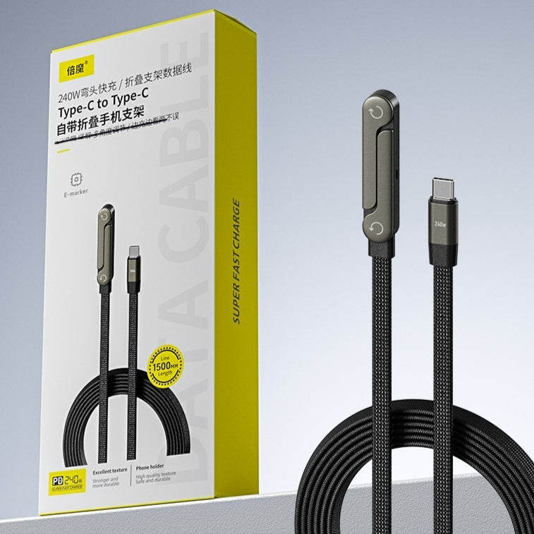 2-in-1 Fast-Charging Cable with foldable phone stand – Vixio, view 4 of 18