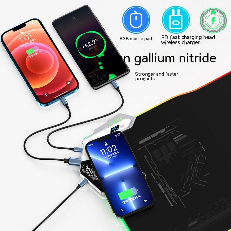 RGB Wireless Charging Desk Mat – Vixio, view 4 of 10