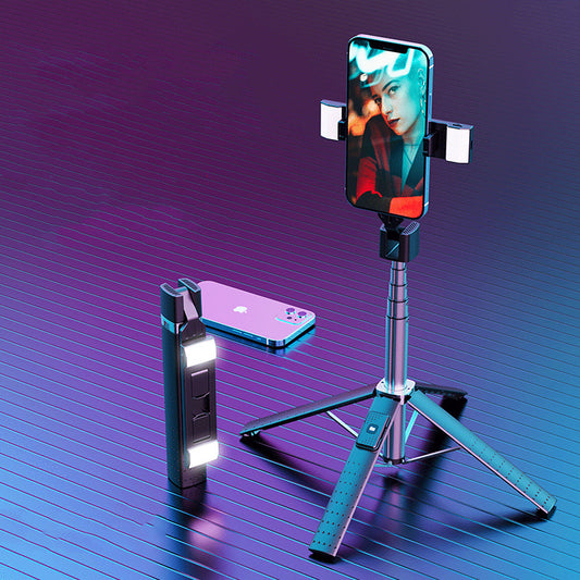 Quadpod Selfie Stick with dual fill light – Vixio