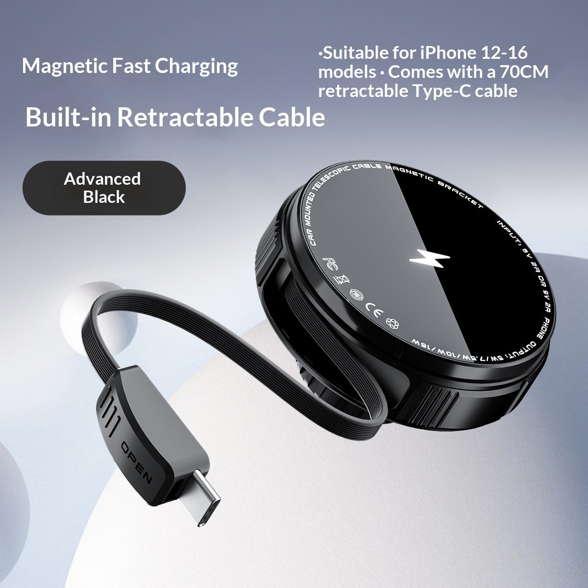 Magnetic Car Vent Mount with wireless charging – Vixio, view 4 of 7
