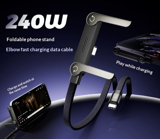 2-in-1 Fast-Charging Cable with foldable phone stand – Vixio, view 2 of 18